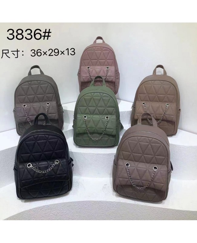 Ladies backpack 3836 black pink blue gray beige (3...