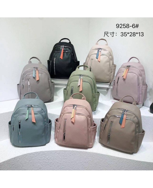 Ladies backpack 9258-6 black pink blue gray beige (4)