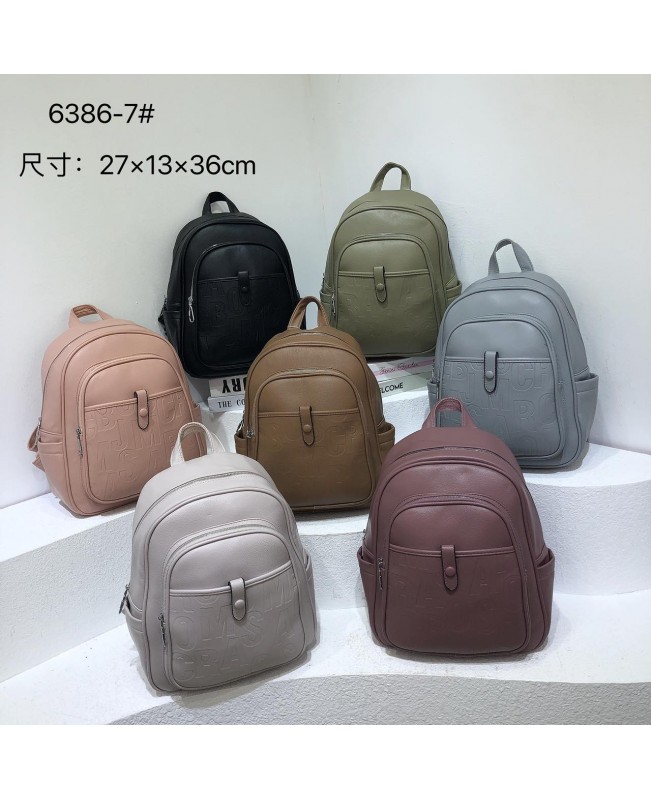 Ladies backpack 6386-7 black pink blue gray beige (24)